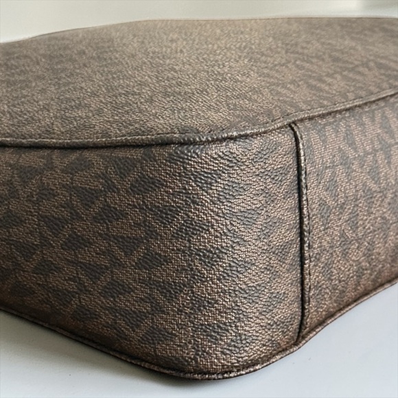 Michael Kors Brown MK Logo Crossbody Bag with Tan Leather Strap - Picture 7 of 14